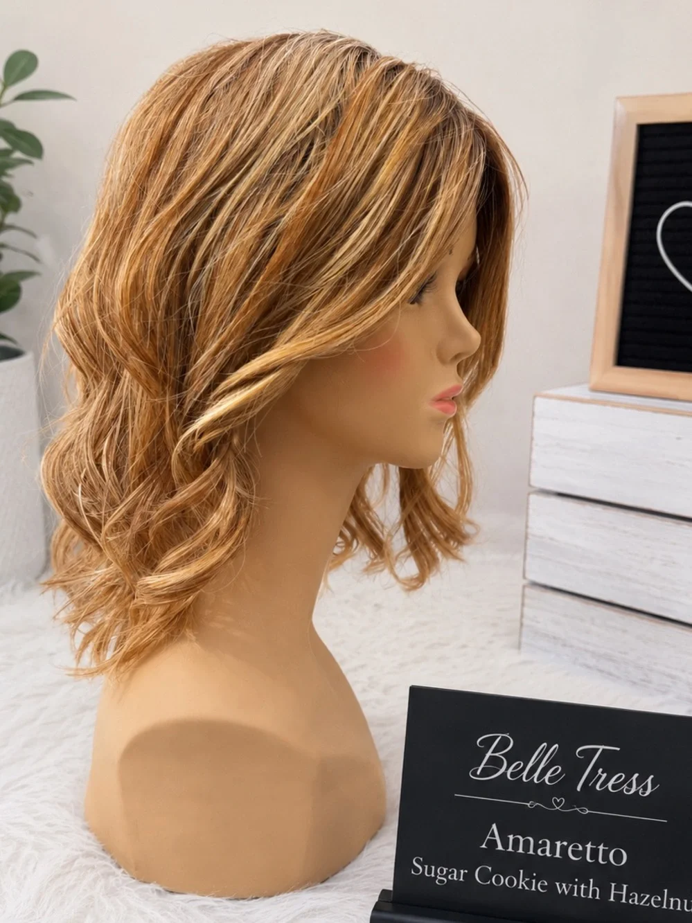 RARE COLOR!! Belle Tress Amaretto E Sugar Cookie Hazelnut Lace Front Wig BT-6034